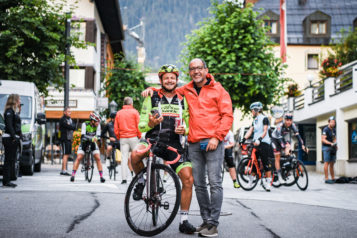 Auf dem Bild v.l.n.r.: Zweifacher Weltmeister Daniel Federspiel und Moderator Martin Böckle