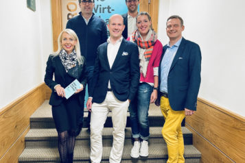 Auf dem Bild v. l. n. r.: Bezirksobfrau LAbg. Barbara Schwaighofer, Anton Rieder, Hannes Sappl, Johannes Mauracher, Hanna Stöger und Thomas Oberhuber.