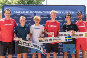 Im Doppelfinale U14 männlich verlor der Tiroler Noah Decristoforo mit seinem Doppelpartner Linus Moser gegen William Bruhn (SWE) und Cristobal Sahagun Kunhardt (MEX). (Links: Lukas Müller Turnier OK; rechts: Thomas Hechensteiner Turnierdirektor)