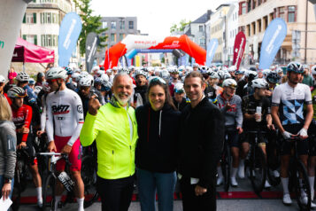 Auf dem Bild v. l. n. r.: Georg Hörhager, Obmann des Tourismusverbandes Kufsteinerland, Lina Schneeweiß, Themenmanagerin beim Tourismusverband Kufsteinerland, und Thomas Krimbacher, Sportreferent der Stadt Kufstein.